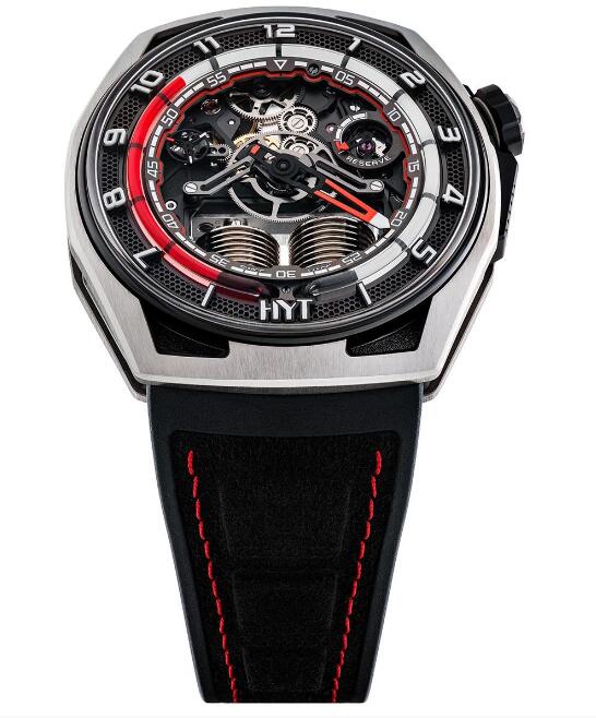 Review Replica HYT Hastroid Silver Red H03061-A watch - Click Image to Close